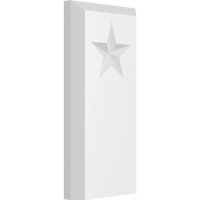 2 1/2"W x 5"H x 1/2"P Standard Foster Star Plinth Block with Beveled Edge