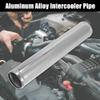 X AUTOHAUX OD 2" 51mm Length 12" 300mm Aluminum Alloy Tube Intercooler Pipe Straight Air Intake Tube Silver Tone for Car view 2
