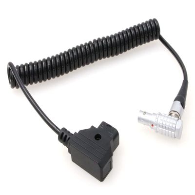 ZBLZGP Power Cable D-tap to Right Angle 0B 6 Pin Male for DJI Wireless Focus Motor (Elbow Coiled Cable)