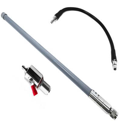 Outdoor LoRa Gateway 915MHz Antenna 4dBi Omni Directional Fiberglass N Male LoRa Antenna for RAK Nebra Bobcat Helium Hotspot HNT Mining Miner (antenna with 10ft cable sma lightning arrestor)