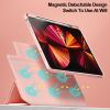 ABEIFAN Detachable for iPad Air 11 inch M3/M2 Case, iPad Air 5th/4th Gen Cover with Pencil Holder, Clear Acrylic Inner Cover for iPad Pro 11 inch (4th/3rd/2nd/1st) Magic Case, Auto Sleep/Wake, Pink view 2