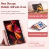 ABEIFAN Detachable for iPad Air 11 inch M3/M2 Case, iPad Air 5th/4th Gen Cover with Pencil Holder, Clear Acrylic Inner Cover for iPad Pro 11 inch (4th/3rd/2nd/1st) Magic Case, Auto Sleep/Wake, Pink view 3