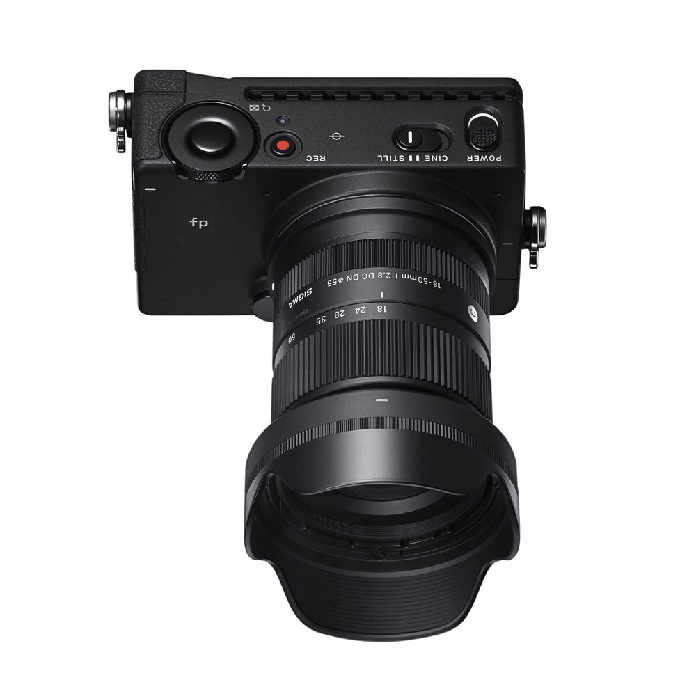Sigma 18-50mm f/2.8 DC DN Contemporary Lens for Sony E Mount with Tiffen CPL Filter, 64GB SD Card, and Camera Bag Bundle (4 Items)