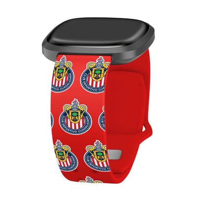 Affinity Bands Chivas de Guadalajara HD Watch Band Compatible with Fitbit Versa 3 & Sense 1 (Short Repeating)