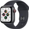 Apple Watch SE (GPS + Cellular, 44mm) Space Gray Aluminum Case with Midnight Sport Band (Renewed) view 1