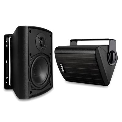 iHome IHSI-W400BT-PR-BLK Bluetooth 4-Inch 100W Weatherproof Speakers, Indoor/Outdoor, Wall/Ceiling Mount, Surround Sound, Pair - Ideal for Home Parties