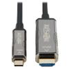 Tripp Lite USB-C to HDMI Fiber Active Optical Cable, 4K Video @ 60HZ (4:2:2), UHD, HDR, CL3 Rated, Black, 2.2 HDCP, 164 Feet / 50 Meters, 3-Year Warranty (U444F3-50M-H4K6) view 1