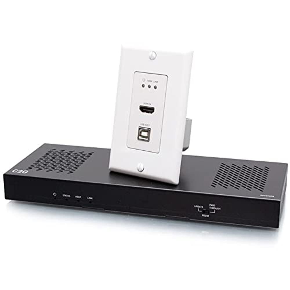 C2G 4K HDMI HDBaseT + USB-B and RS232 Wall Plate Transmitter to Receiver