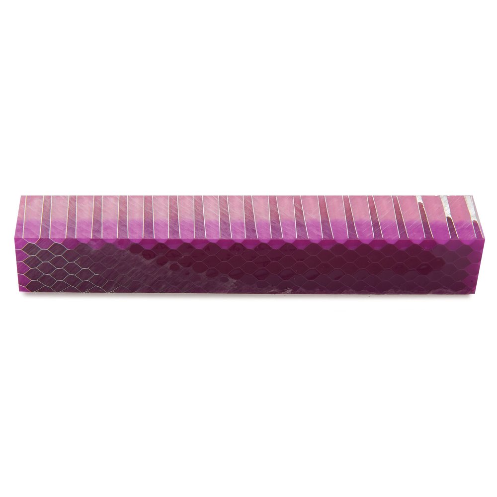 Woodriver Acrylic Honeycomb Pen Blank - 3/4" X 3/4" X 5" - Purple Passion