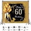 Yeele 12x8ft Vinyl Fabulous 60Th Birthday Backdrop for Photography Diamond Gold Balloons Heels Champagne Background Sixty Years Old Birthday Party Banner Decoration Photo Booth Shoot Studio Props view 3