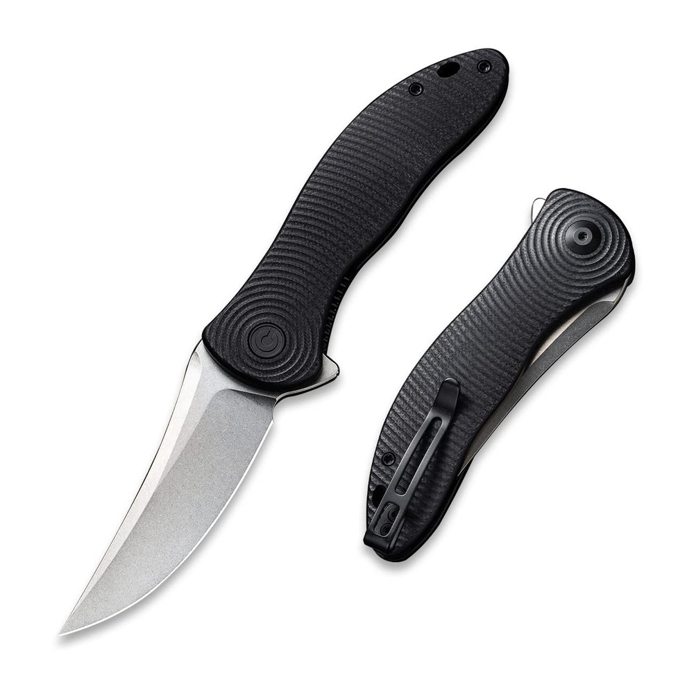 CIVIVI Pocket Folding Knife For EDC, 3.24" Nitro-V Stonewashed Trailing Point Blade, Jim OYoung Synergy 3 Liner Lock Knife C20075A-1