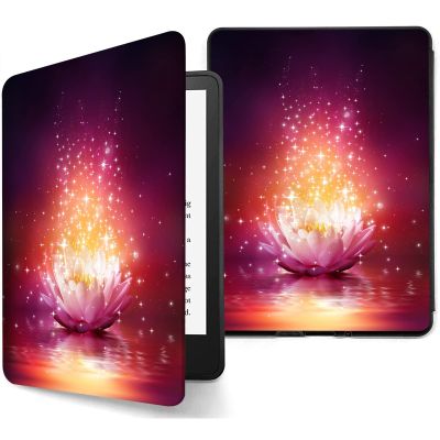 Case for 6.8 Inch Kindle Paperwhite 11th Generation 2021,PU Leather with Auto Wake/Sleep Folio Stand Cover for Amazon Kindle Paperwhite Signature Edition E-Reader,Beautiful Pink Flower