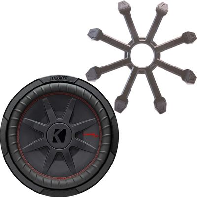 KICKER Subwoofer and Grille Package of 2 Items: 10" CompRT Subwoofer DVC 2-ohm with ABS Grille - 48CWRT102 Sub & 43CWR10G Grill