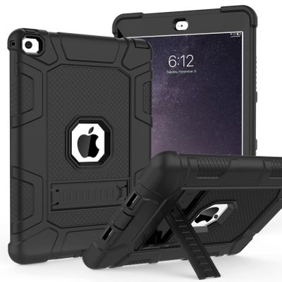 TIMISM for iPad Air 2 Case, Military-Grade Shockproof & Proof Cover with Kickstand | Heavy Duty 3-Layer Protective Case for iPad Air 2nd Generation 9.7-inch 2014 (Model A1566/A1567), Black