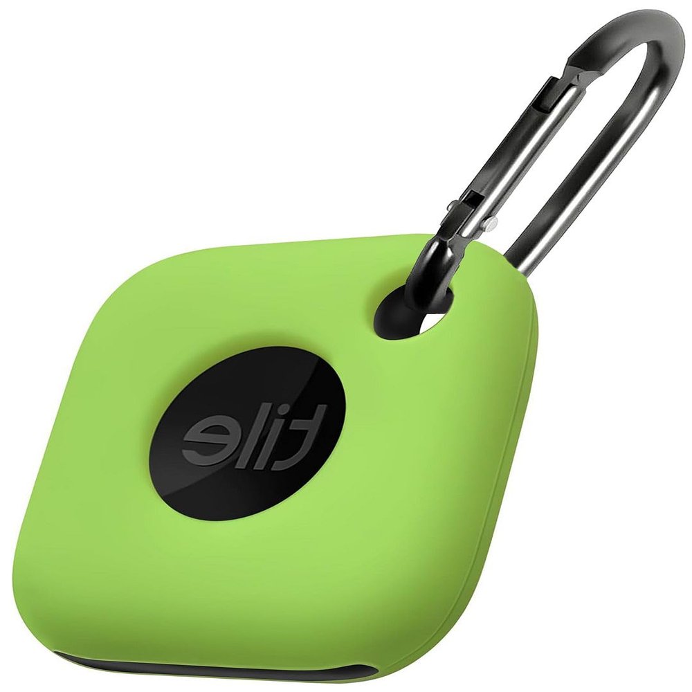 Geiomoo Silicone Case for Tile Mate 2024, Tile Mate 2022 Tracker, Soft Flexible Scratch Resistant Cover with Carabiner (Fluorescent Green)