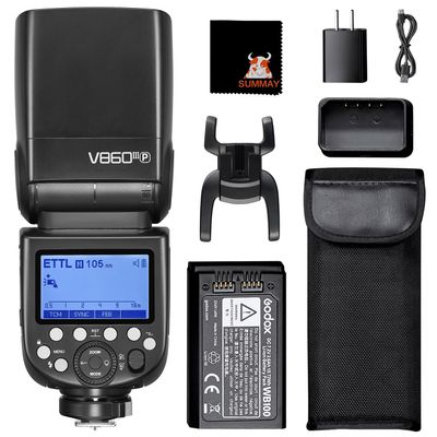 GODOX V860III-P Camera Flash TTL 76Ws Power 1/8000s High-Speed Sync GN60 1.5s Recycle Time, 2W Modeling Lamp 5300K200K Color Temperature, Quick-Release Lock, Suitable for Pentax Series Cameras