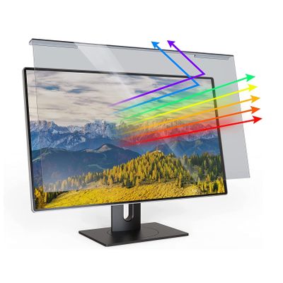 WLWLEO Computer Screen Protector for 22/24/27 Inch Monitors Anti Blue Light Screen Filter Acrylic Hanging Screen Protector Panel for Desktop Computer Office PC,24 inch