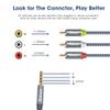 RIKSOIN 3.5mm to RCA Cable Audio Video Cables, 16.6FT/5M 3.5mm 1/8 TRRS to 3-Male RCA Adapter Stereo AUX Cord AV Cable for Camcorders, Handycam, MP3, Tablet, Speaker, Home Theater, DVD Player & More view 2