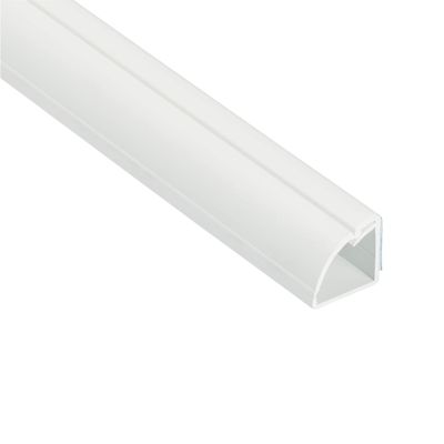 D-Line 39" White Quarter Round Cable Raceway, Corner Cord Cover, Self-Adhesive Floor Molding with Wire Channel - 0.87" (W) x 0.87" (H) x 39in Length - White