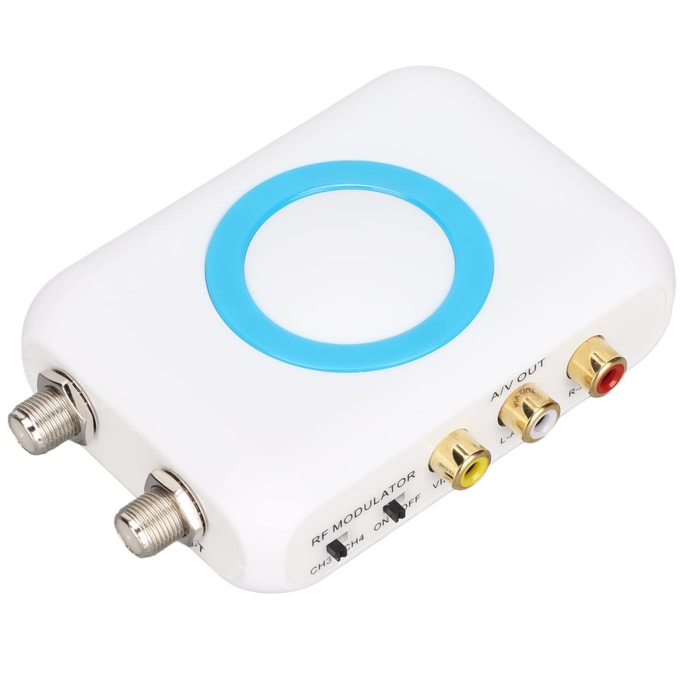 Dilwe HDMI RF Modulator, Support PAL/NTSC Format Output to RF Modulator 1080P PLL Control of VHF Operating Frequency for Home TV Replacement