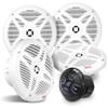 Pyle 6.5'' Water-Resistant Rated Off-Road Speakers - Marine Speakers w/ Wireless BT Remote Control Receiver, Compact Dual Vehicle Speaker System for ATV, UTV, 4x4, Jeep, Powersports Vehicles view 1