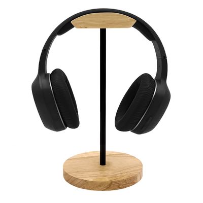 Bliocefo Headphone Stand Nature Wood & Aluminum Headset Hanger Mount Hook Gaming Holder Desktop Earphone Artful Functional Craftmanship Stand for All Headsets with Solid Wooden Base
