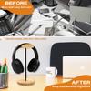 Bliocefo Headphone Stand Nature Wood & Aluminum Headset Hanger Mount Hook Gaming Holder Desktop Earphone Artful Functional Craftmanship Stand for All Headsets with Solid Wooden Base view 3