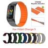 Replacement Bands Compatible with Fitbit Charge 5,KangPlus Silicone Strap Magnetic Close Sport Wristband for Women Men Adjustable 5.5-8.1 inch Compatible with Fitbit Charge 5 - Green view 4