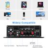 AK-380 USB SD BT.C FM AUX Audio Power Amplifier 400W+400W 2.0 CH HiFi Stereo AMP Speaker Bluetooth 5.0 Amp Receiver with 12V 5A Power Supply,FM Antenna for Car Home Bar Party view 4