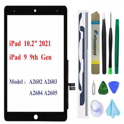 Screen Replacement for iPad 9 9th Generation 10.2", for iPad 9 9th Gen 2021 (A2602 A2603 A2604 A2605) Digitizer Replacement Without Home Button(not Include LCD) + Full Repair KitBlack