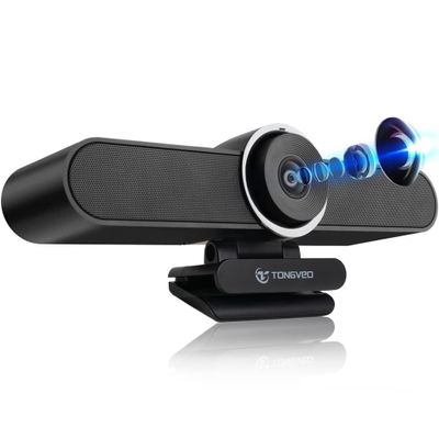 4K Webcam Conference Call TV Room Web Camera with Dual Microphones &Speaker, | All-in-One USB Video Camera, 116 Wide Angle, AI Auto Framing | Compatible with Zoom, OBS