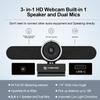 4K Webcam Conference Call TV Room Web Camera with Dual Microphones &Speaker, | All-in-One USB Video Camera, 116 Wide Angle, AI Auto Framing | Compatible with Zoom, OBS view 3