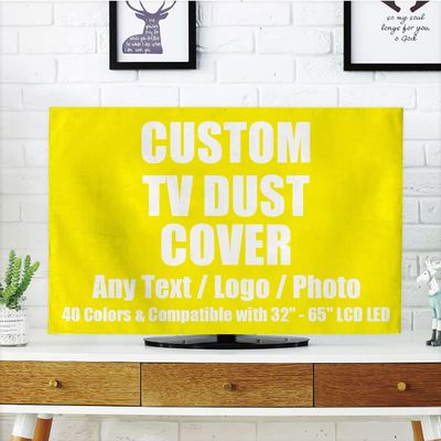 iPrint Custom TV Dust Cover, Cover Type 65 Inch LCD TV with Your Text Logo Image Photo for Home Office Decorations Dustproof TV Cover, Yellow