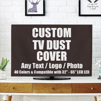 iPrint Custom TV Dust Cover, Cover Type 55 Inch LCD TV with Your Text Logo Image Photo for Home Office Decorations Dustproof TV Cover, Dark Chocolate