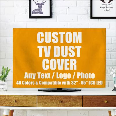 iPrint Custom TV Dust Cover, Cover Type 55 Inch LCD TV with Your Text Logo Image Photo for Home Office Decorations Dustproof TV Cover, Gold