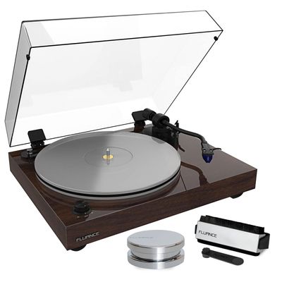 Fluance RT85 Reference High Fidelity Vinyl Turntable Record Player with Ortofon 2M Blue Cartridge, Acrylic Platter, Record Weight, 3 in 1 Stylus and Record Cleaning Vinyl Accessory Kit