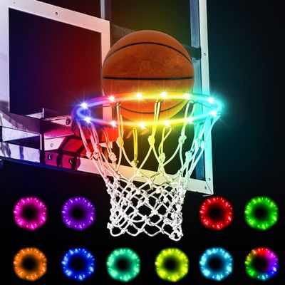 Ajerg LED Basketball Hoop Lights - Outdoor Rim Lights with 16 Colors, 7 Modes, Waterproof, Perfect for Adults Training and Games