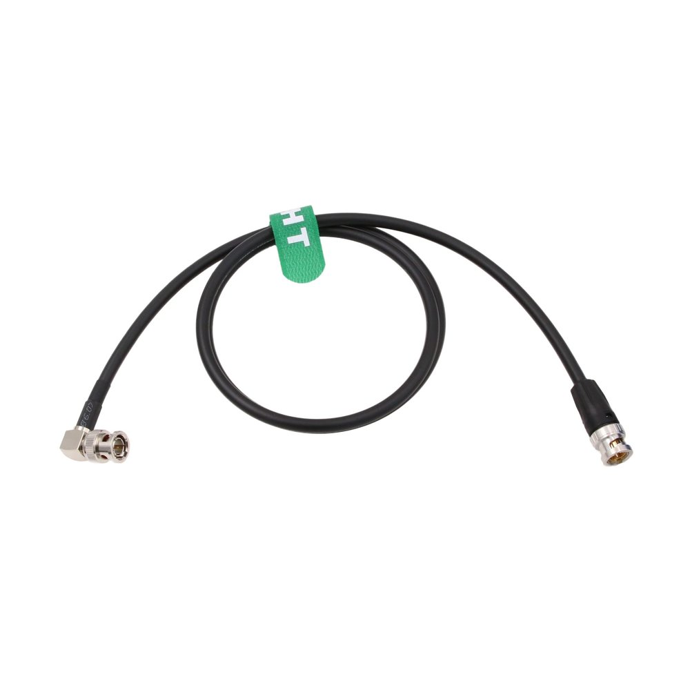 HangTon 12G 3G HD SDI Video Cable 4K 60P for Komodo Sony FS7 FX9 FX6 Atomos Ninja V Camera Monitor BNC to Right Angle BNC 75 ohm Coaxial Canare LV-61S 1M