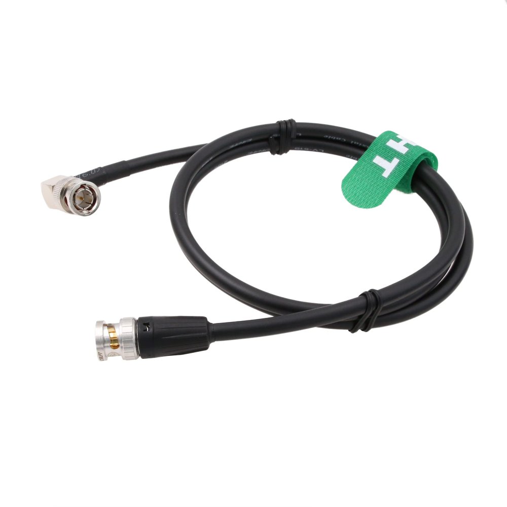 HangTon High Flex 12G 3G HD SDI 75 ohm Coaxial Video Cable 4K 60fps Male BNC to Right Angle Male BNC Canare LV-61S for RED ARRI Camera Monitor 5M