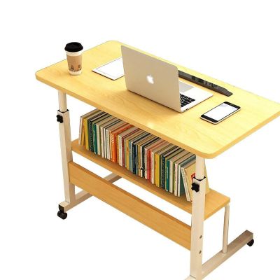 BBNB Laptop Desk, Standing Height Adjustable Computer Desk with Mobile Phone Tablet Pc Slot Movable with Wheels, Portable Side Table for Bed Sofa (Color : D)