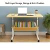 BBNB Laptop Desk, Standing Height Adjustable Computer Desk with Mobile Phone Tablet Pc Slot Movable with Wheels, Portable Side Table for Bed Sofa (Color : D) view 4