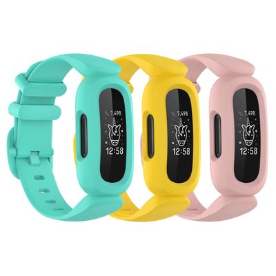 Ace 3 Bands Compatible with Fitbit Ace 3 Band Straps Skin-Friendly Colorful Ace 3 Watchband Strap Wristband Bracelet Replacement Accessories, Cyan Band+Yellow Band+Pink Band Ace 3