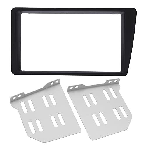 2Din ABS Radio Stereo Fascia, Dash Frame Trim Dash Stereo Bezel Replacement, Fit for LHD 2001-2005, Black