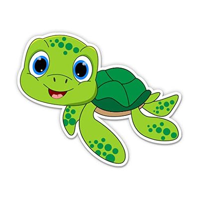 Cute Little Green Turtle Sticker - 5" Laptop Sticker - Waterproof Vinyl for Car, Phone, Water Bottle - Turtle Decal