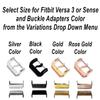 NICKSTON White Double Wrap with Grommets Band Compatible with Fitbit Versa 3 and Sense Smartwatch Twice Around Wrist Leather Strap Bracelet (For Versa 3, 4. Rose Gold Color Buckle Adapters) view 2