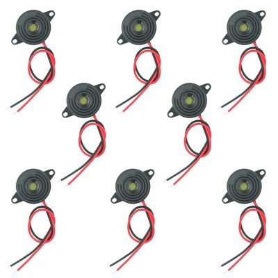 SYUAB 8 PCS SFM-20B Electronic Buzzer Alarm 3-24V DC Active Piezo Buzzer Alarm Ringer Security Audible Easy to Install with Wire for Horn Siren Alarm (SYFMQ)