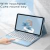 Touch Keyboard Mouse for Samsung Galaxy Tab S8 2022 / Tab S7 2020 11 Inch Tablet Keyboard Case with Touchpad Cute Round Key Color Keyboard Detachable Keyboard Cover (Pink) view 2