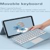 Touch Keyboard Mouse for Samsung Galaxy Tab S8 2022 / Tab S7 2020 11 Inch Tablet Keyboard Case with Touchpad Cute Round Key Color Keyboard Detachable Keyboard Cover (Pink) view 3