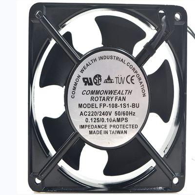 FP-108-1S1-BU 120x120x38mm 220/240V 0.125/0.10A 12CM 2-Wire Cooling Fan