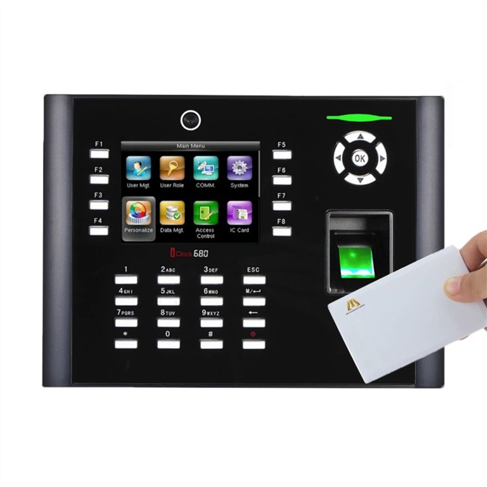 Time Machine Iclock680 TCP/IP Fingerprint Time Clock Office Attendance Machine Webserver Door Access Control System with Camera (Color : ICLOCK680-IC)